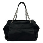 Chanel CC Logo Chain Caviar Leather Tote Shoulder Bag Black — view 3