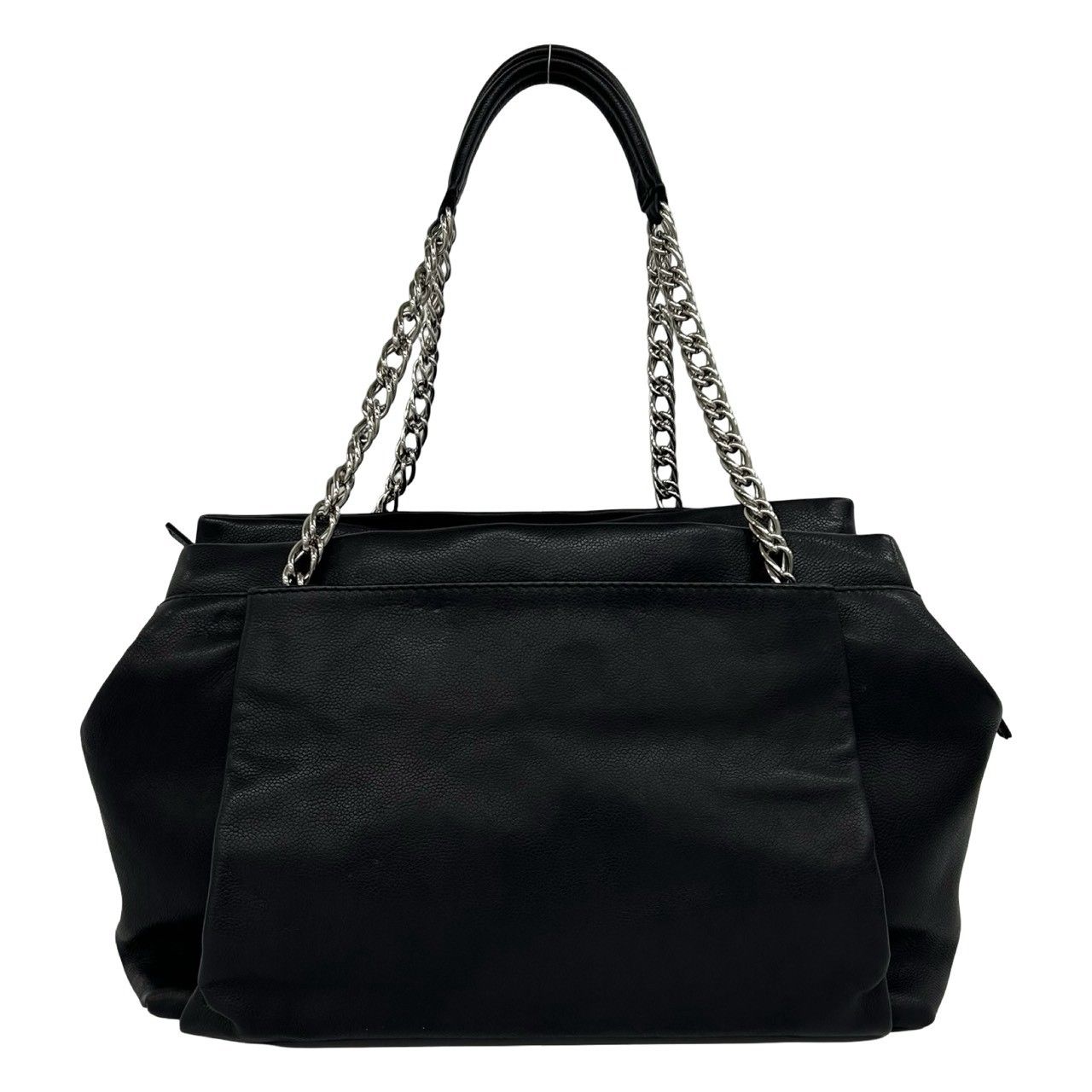 Chanel CC Logo Chain Caviar Leather Tote Shoulder Bag Black — view 3