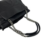 Chanel CC Logo Chain Caviar Leather Tote Shoulder Bag Black — view 4