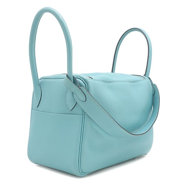 Hermes 2-Way Bag Lindy 26 Taurillon Clemence Blue Sun Seal Silver Light Handbag — view 2