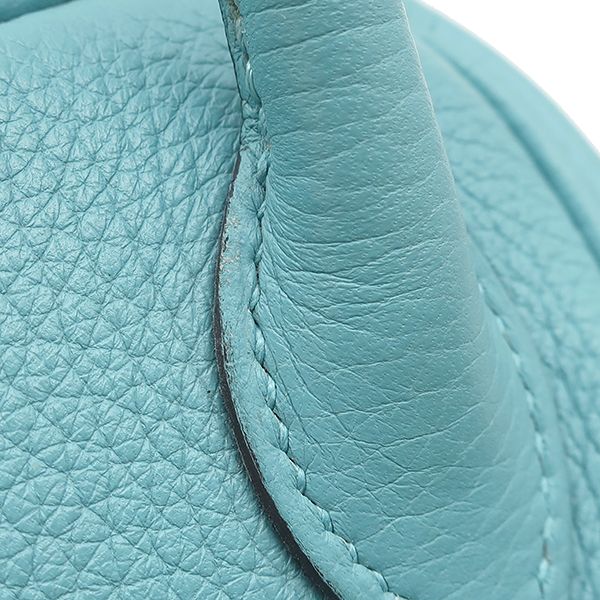Hermes 2-Way Bag Lindy 26 Taurillon Clemence Blue Sun Seal Silver Light Handbag — view 7