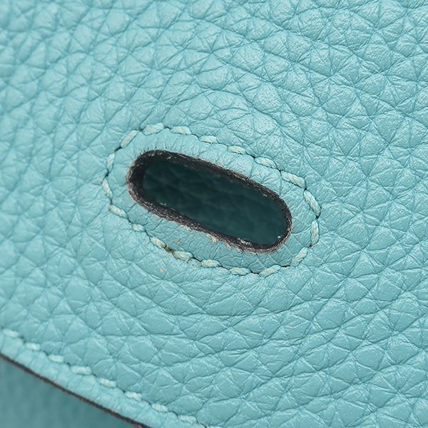 Hermes 2-Way Bag Lindy 26 Taurillon Clemence Blue Sun Seal Silver Light Handbag — view 8