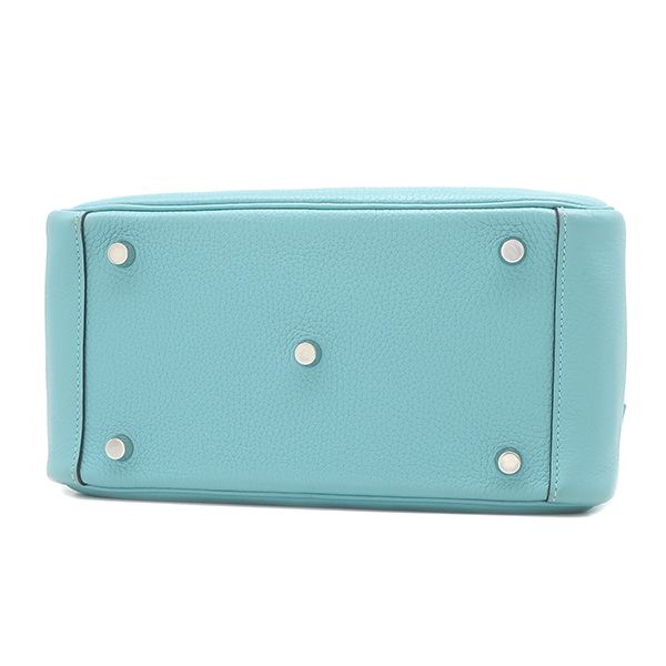 Hermes 2-Way Bag Lindy 26 Taurillon Clemence Blue Sun Seal Silver Light Handbag — view 3
