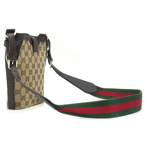 Gucci Shoulder Bag Mini Bucket GG Canvas Leather Beige Ebony Gold Brown — view 2