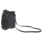 Gucci Shoulder Bag Horsebit Leather Black Gold Drawstring — view 2