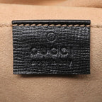 Gucci Shoulder Bag Horsebit Leather Black Gold Drawstring — view 7