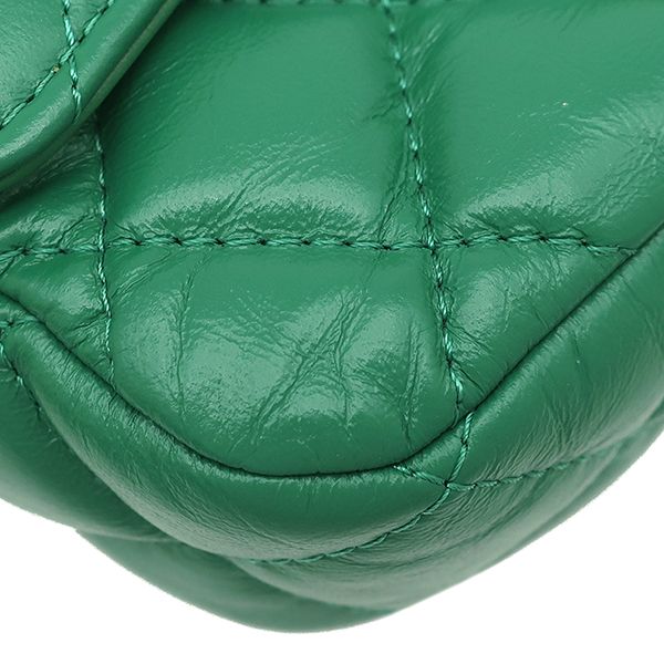 Chanel Chain Wallet Quilted Mini Shoulder Bag Leather Green Matte Gold Sold — view 4