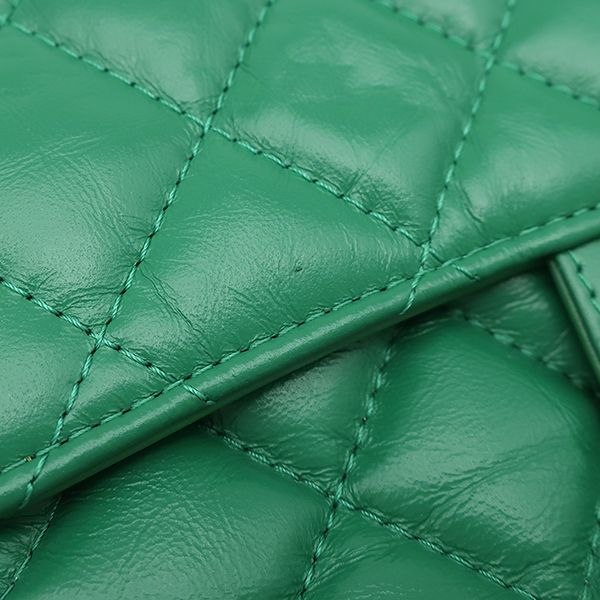 Chanel Chain Wallet Quilted Mini Shoulder Bag Leather Green Matte Gold Sold — view 5