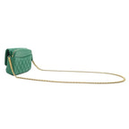 Chanel Chain Wallet Quilted Mini Shoulder Bag Leather Green Matte Gold Sold — view 2