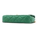 Chanel Chain Wallet Quilted Mini Shoulder Bag Leather Green Matte Gold Sold — view 3
