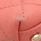 Chanel 2-Way Bag Quilted Coco Handle XS Caviar Leather Salmon Pink Gold Top — view 4