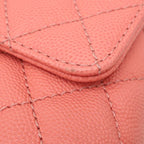 Chanel 2-Way Bag Quilted Coco Handle XS Caviar Leather Salmon Pink Gold Top — view 6