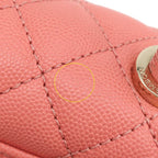 Chanel 2-Way Bag Quilted Coco Handle XS Caviar Leather Salmon Pink Gold Top — view 7