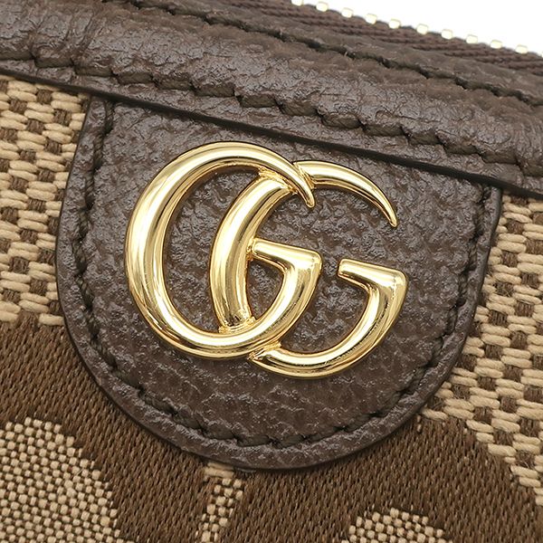 Gucci Coin Purse Jumbo GG Canvas Leather Brown Gold Key Case with Chain — view 6