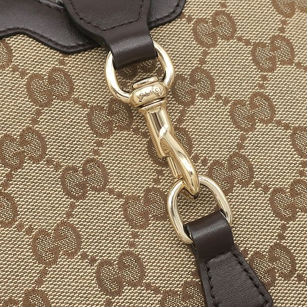 Gucci Shoulder Bag Mini Bucket GG Canvas Leather Beige Ebony Champagne Gold — view 5
