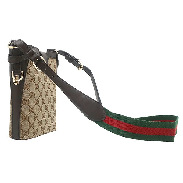 Gucci Shoulder Bag Mini Bucket GG Canvas Leather Beige Ebony Champagne Gold — view 2