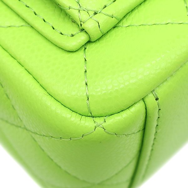Chanel 2-Way Quilted Mini Backpack Caviar Leather Light Green Champagne Gold — view 4