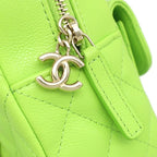 Chanel 2-Way Quilted Mini Backpack Caviar Leather Light Green Champagne Gold — view 8