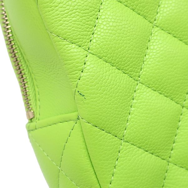 Chanel 2-Way Quilted Mini Backpack Caviar Leather Light Green Champagne Gold — view 6
