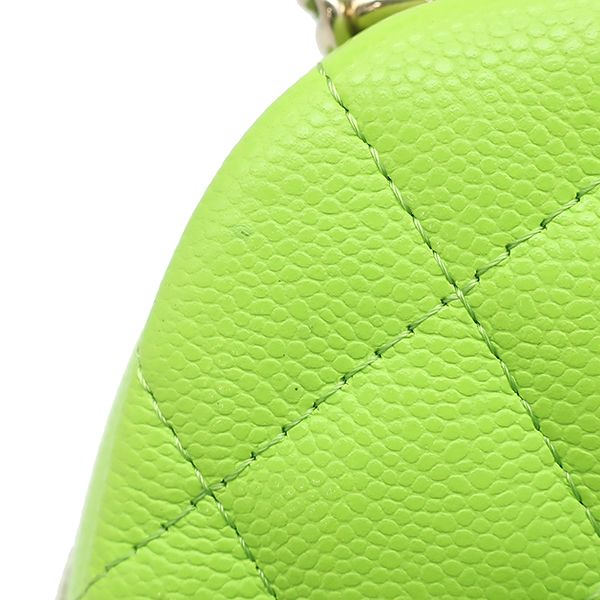 Chanel 2-Way Quilted Mini Backpack Caviar Leather Light Green Champagne Gold — view 5