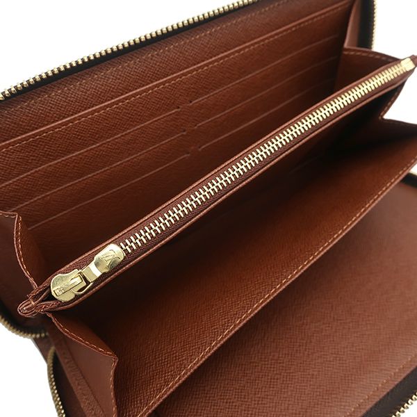 Louis Vuitton Wallet Zippy Organizer Monogram Canvas Gold Brown Zip Around — view 7