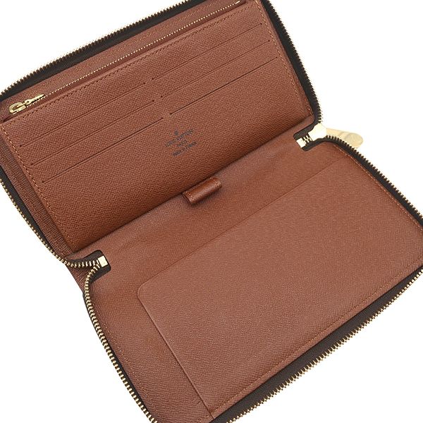 Louis Vuitton Wallet Zippy Organizer Monogram Canvas Gold Brown Zip Around — view 6