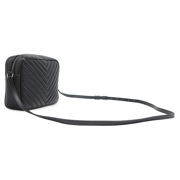 Saint Laurent Shoulder Bag Lou Leather Black Gunmetal YSL Cassandra with Tassel — view 2