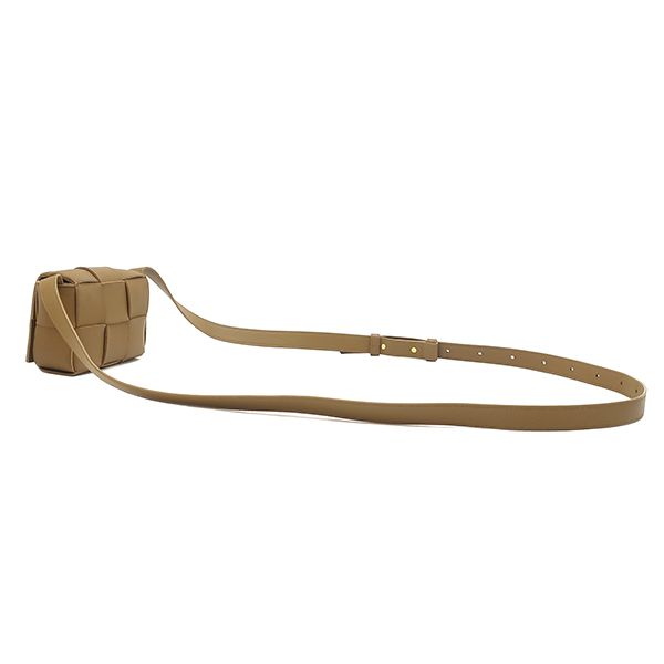 Bottega Veneta Shoulder Bag Candy Cassette Maxi Intrecciato Lambskin Brown Gold — view 2