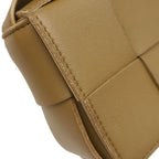 Bottega Veneta Shoulder Bag Candy Cassette Maxi Intrecciato Lambskin Brown Gold — view 8