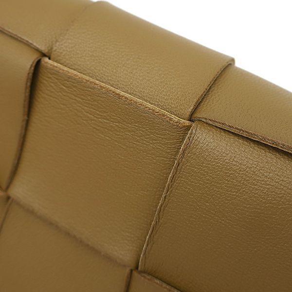 Bottega Veneta Shoulder Bag Candy Cassette Maxi Intrecciato Lambskin Brown Gold — view 7