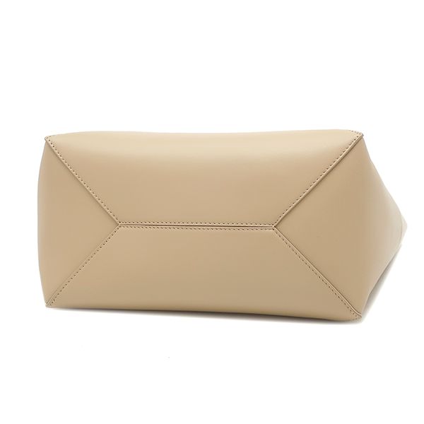 Loewe Tote Bag Puzzle Fold Medium Leather Beige White — view 3