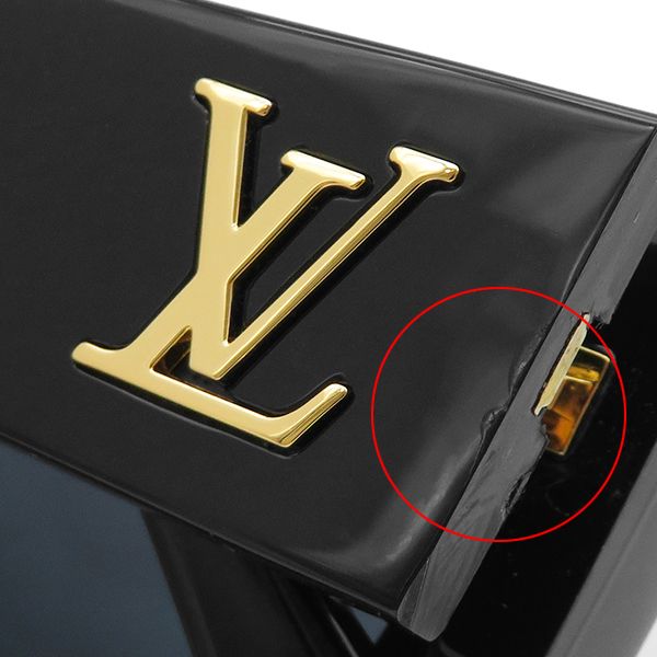 Louis Vuitton Sunglasses LV Crush Square 54 19 Acetate Black Gold Eyewear — view 5