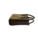 Gucci Jumbo GG Logo Pattern Canvas Leather 2-Way Shoulder Bag Brown — view 6