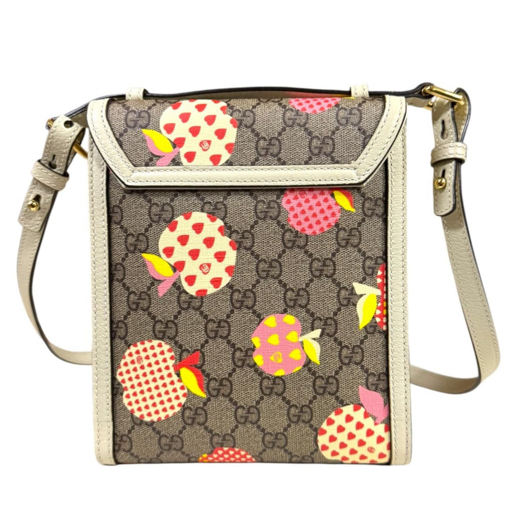 Gucci les Pomme Collection GG Supreme Shoulder Bag Canvas White — view 3