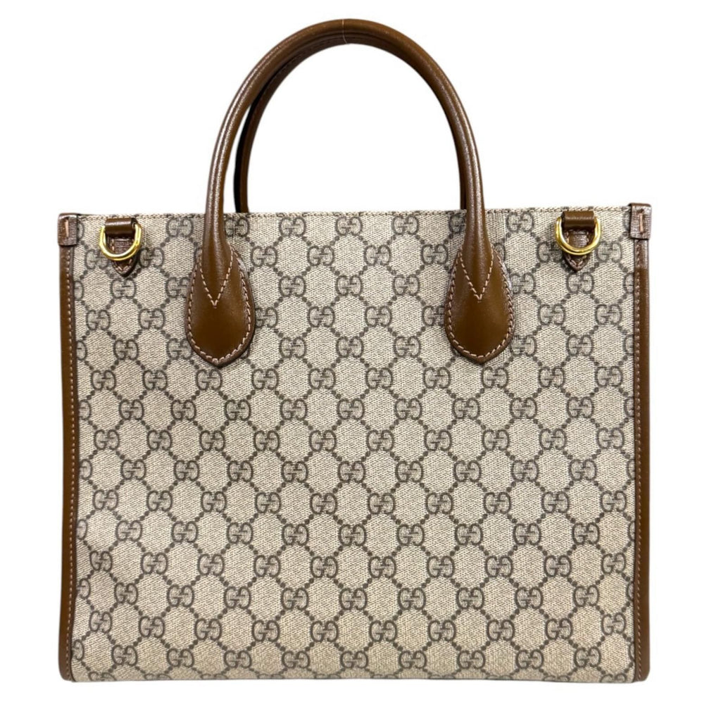 Gucci GG Small Tote Bag Supreme Shoulder Canvas Brown — view 3