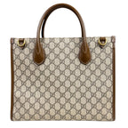Gucci GG Small Tote Bag Supreme Shoulder Canvas Brown — view 3