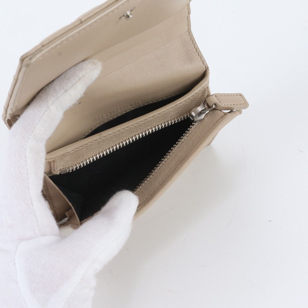 Saint Laurent YSL Stitch Quilted Leather Bifold Wallet Compact — view 7