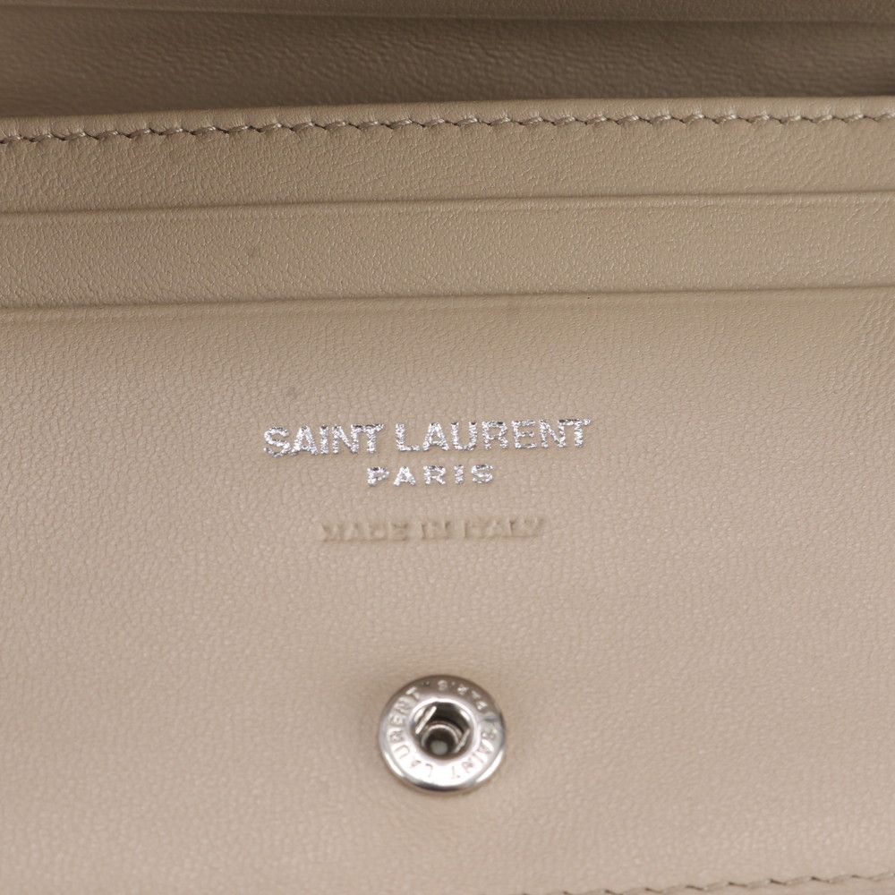Saint Laurent YSL Stitch Quilted Leather Bifold Wallet Compact — view 8