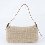Fendi Zucca Mamma Bucket Cashmere Leather Shoulder Bag — view 3