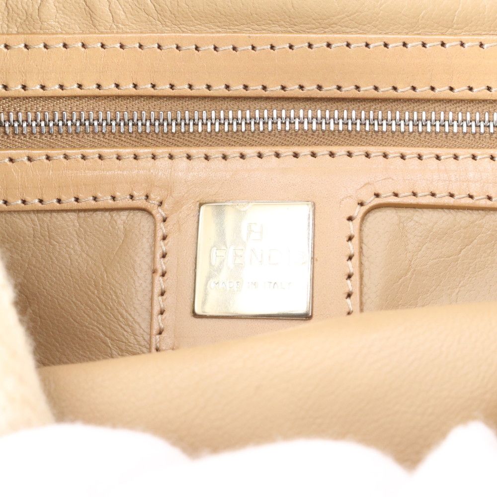 Fendi Zucca Mamma Bucket Cashmere Leather Shoulder Bag — view 8
