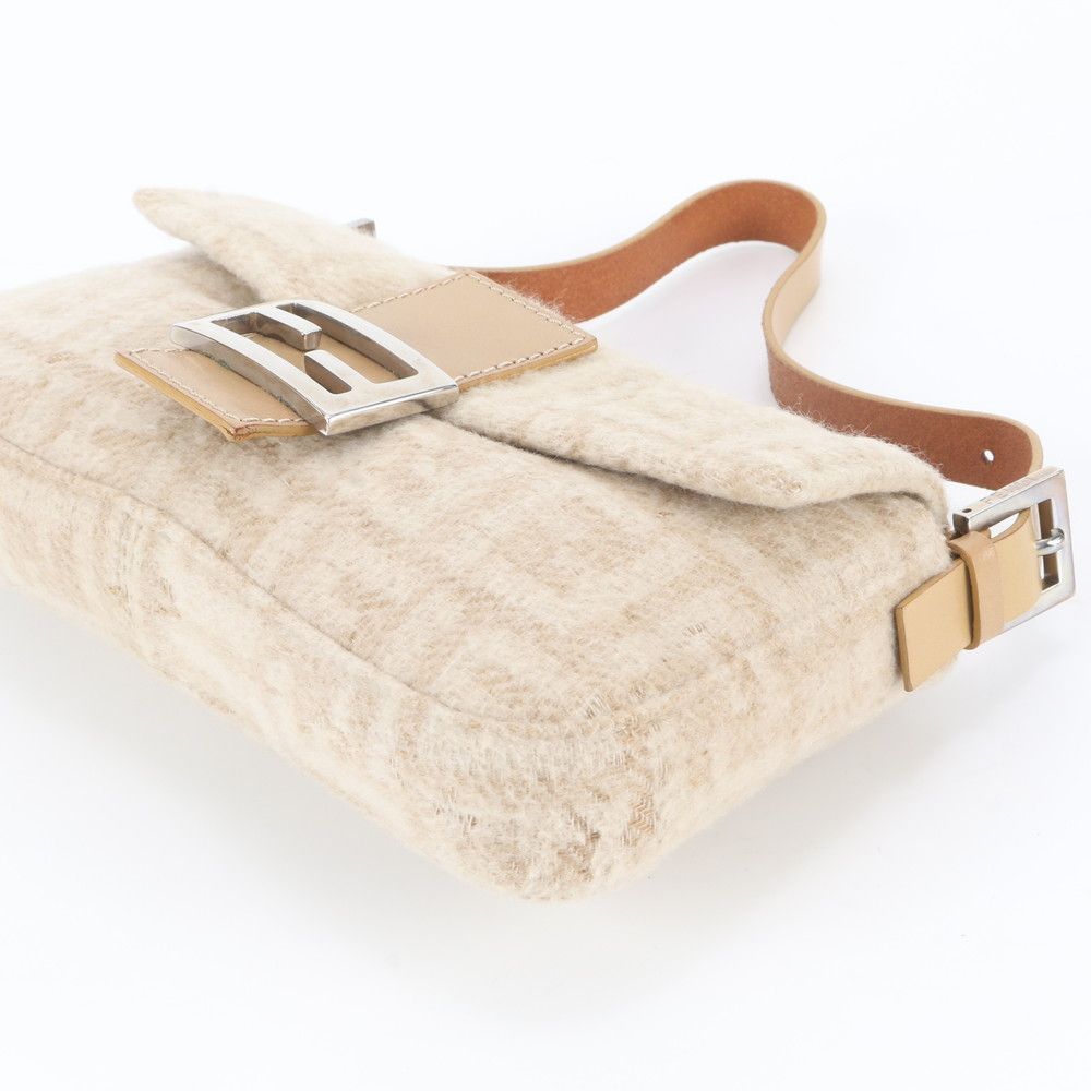 Fendi Zucca Mamma Bucket Cashmere Leather Shoulder Bag — view 4