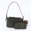 Celine Real Fur Pouch Leather Shoulder Bag One Handle