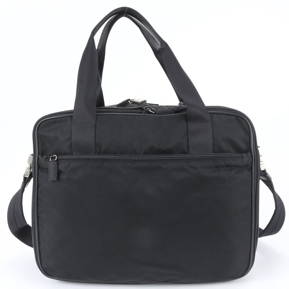 Prada White Tessuto Nylon Leather 2-Way Business Bag Shoulder — view 4