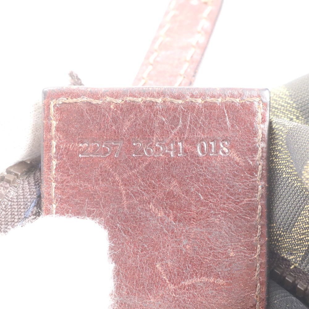 Fendi FF Zucca Leather Handbag Tote Brown — view 8