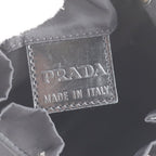 Prada White Tessuto Nylon Triangle Logo Leather Pouch — view 7