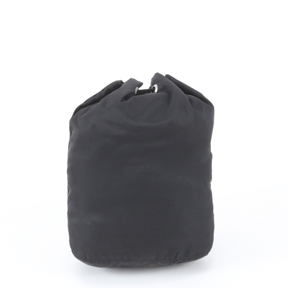 Prada White Tessuto Nylon Triangle Logo Leather Pouch — view 2