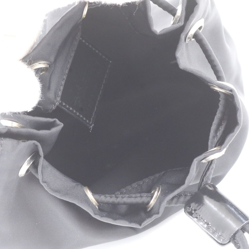 Prada White Tessuto Nylon Triangle Logo Leather Pouch — view 6