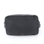 Prada White Tessuto Nylon Gathered Ribbon Leather Handbag Tote Black — view 5
