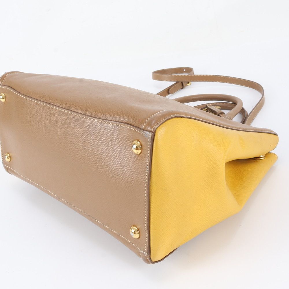 Prada Saffiano Leather Galet Rear 2-Way Shoulder Bag Crossbody Hand Tote — view 7