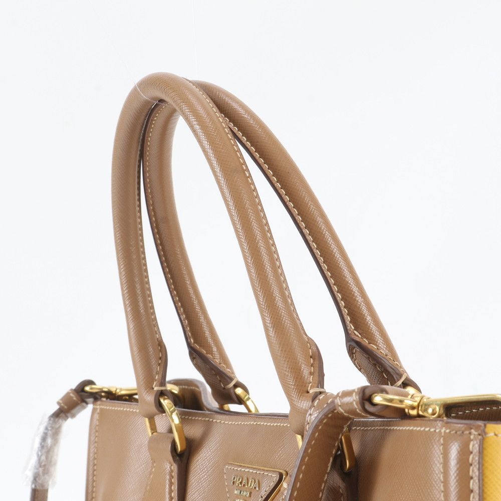 Prada Saffiano Leather Galet Rear 2-Way Shoulder Bag Crossbody Hand Tote — view 3